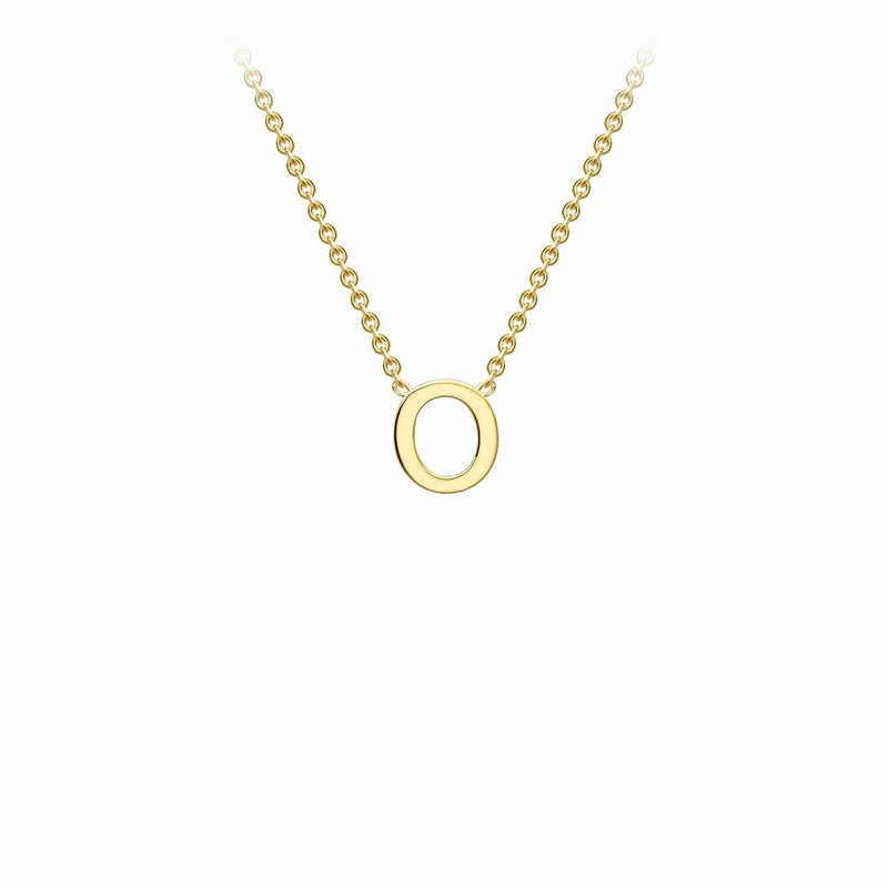 9K Yellow Gold Letter Initial Adjustable Necklace 38cm+5cm