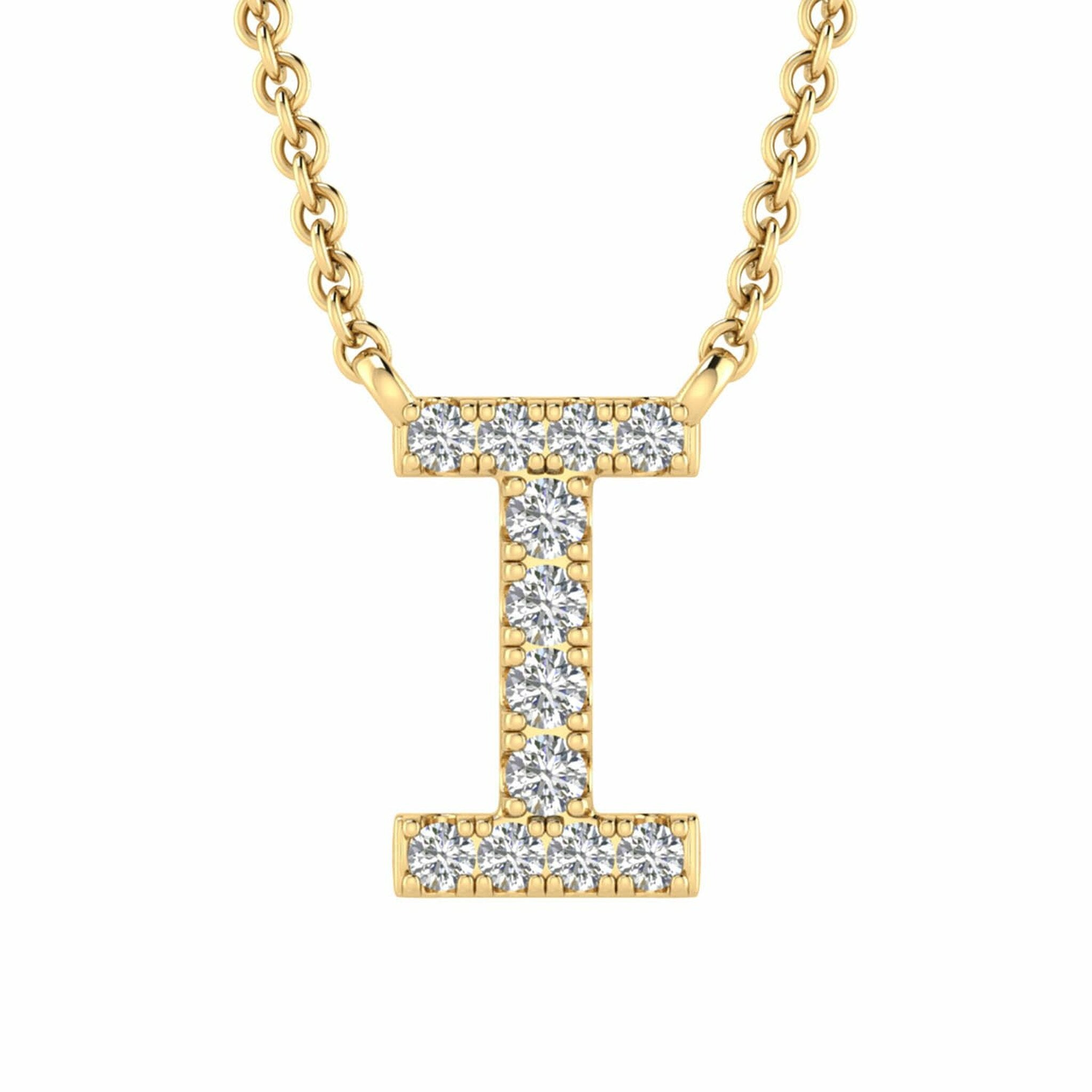 Initial Necklace With 0.06ct Diamonds In 9K Yellow Gold
