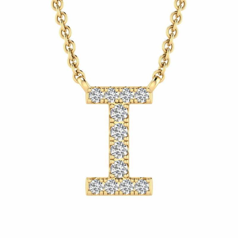 Initial Necklace With 0.06ct Diamonds In 9K Yellow Gold