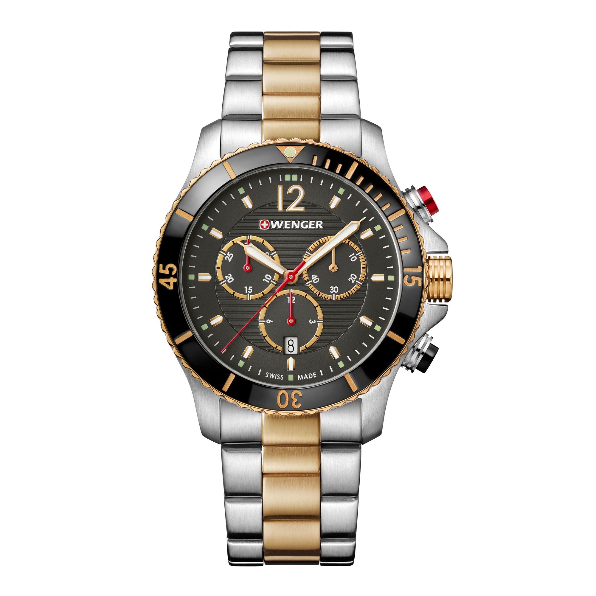 Wenger Seaforce Chrono Grey Dial Two Tone Stainless Steel Watch 01.0643.113