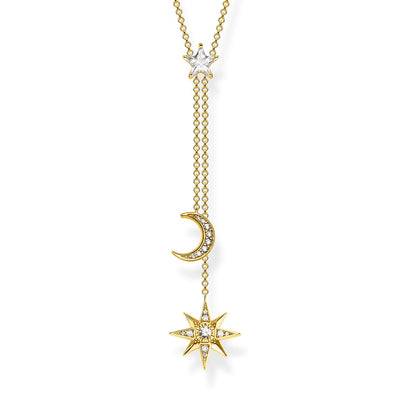 Thomas Sabo Magic Star & Moon Yellow Gold Plated Necklace