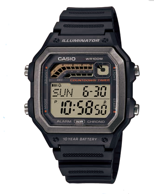 Casio Black Resin Band Watch WS1600H-1A