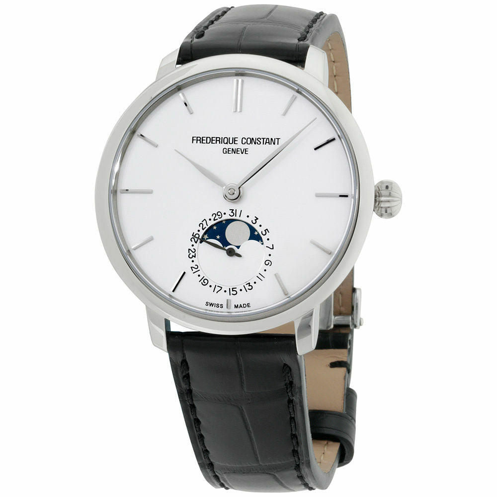 Frederique Constant Slimline Moonphase Silver Dial Mens Watch