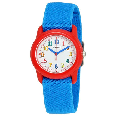 Timex Style White Dial Blue Fabric Kid'S Watch