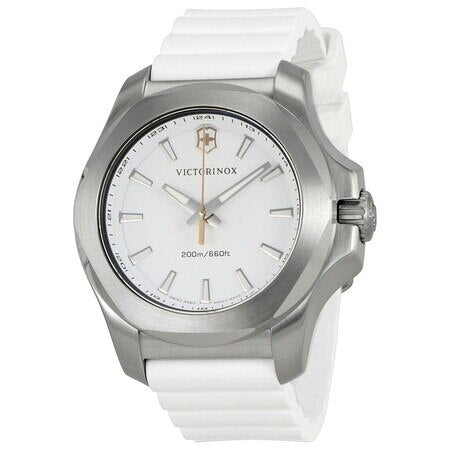 Victorinox I.N.O.X. V White Dial White Rubber Womens Watch