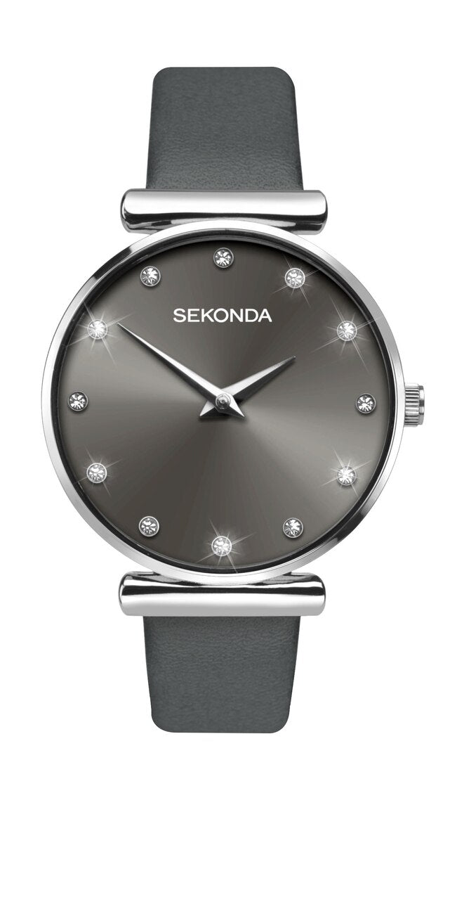 Sekonda Gun Dial Dark Grey Strap Womens Watch