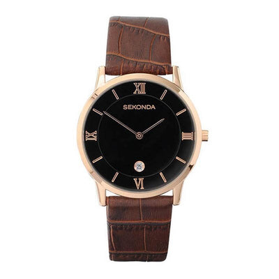 Sekonda Rose Gold With Black Dial  Mens Watch