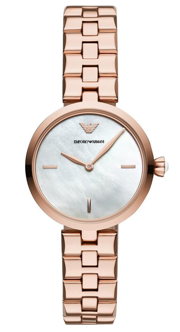 Emporio Armani Two-Hand Rose Gold-Tone Womens Watch