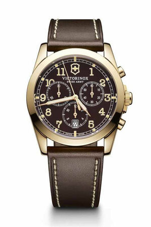 【希少】Victorinox Swiss Army ブラウンクロノグラフ Men's Victorinox Swiss Army Classic Chronograph Watch with Brown