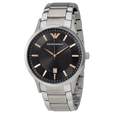 Emporio Armani Renato Grey Dial Stainless Steel Mens Watch