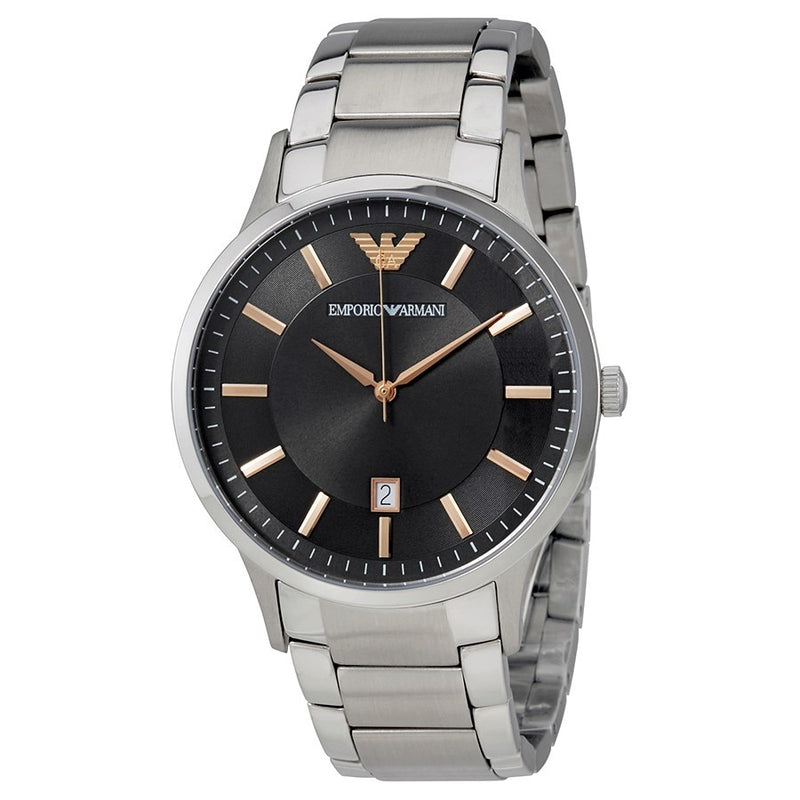 Emporio Armani Renato Grey Dial Stainless Steel Mens Watch