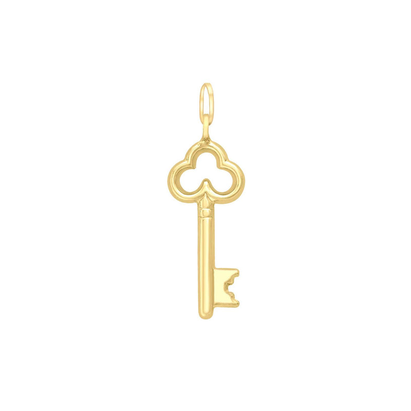 9K Yellow Gold Key Pendant 25mm