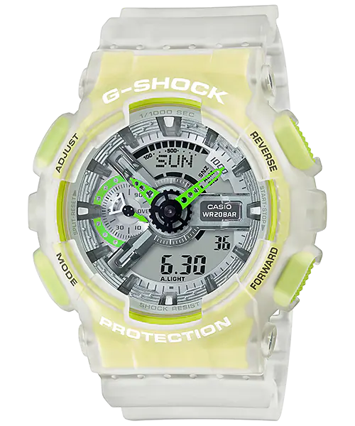 G-Shock Digital Analog Transparent Resin Band Watch GA110LS-7A