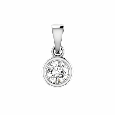 Diamond Solitaire Pendant With 0.14ct Diamonds In 9K White Gold