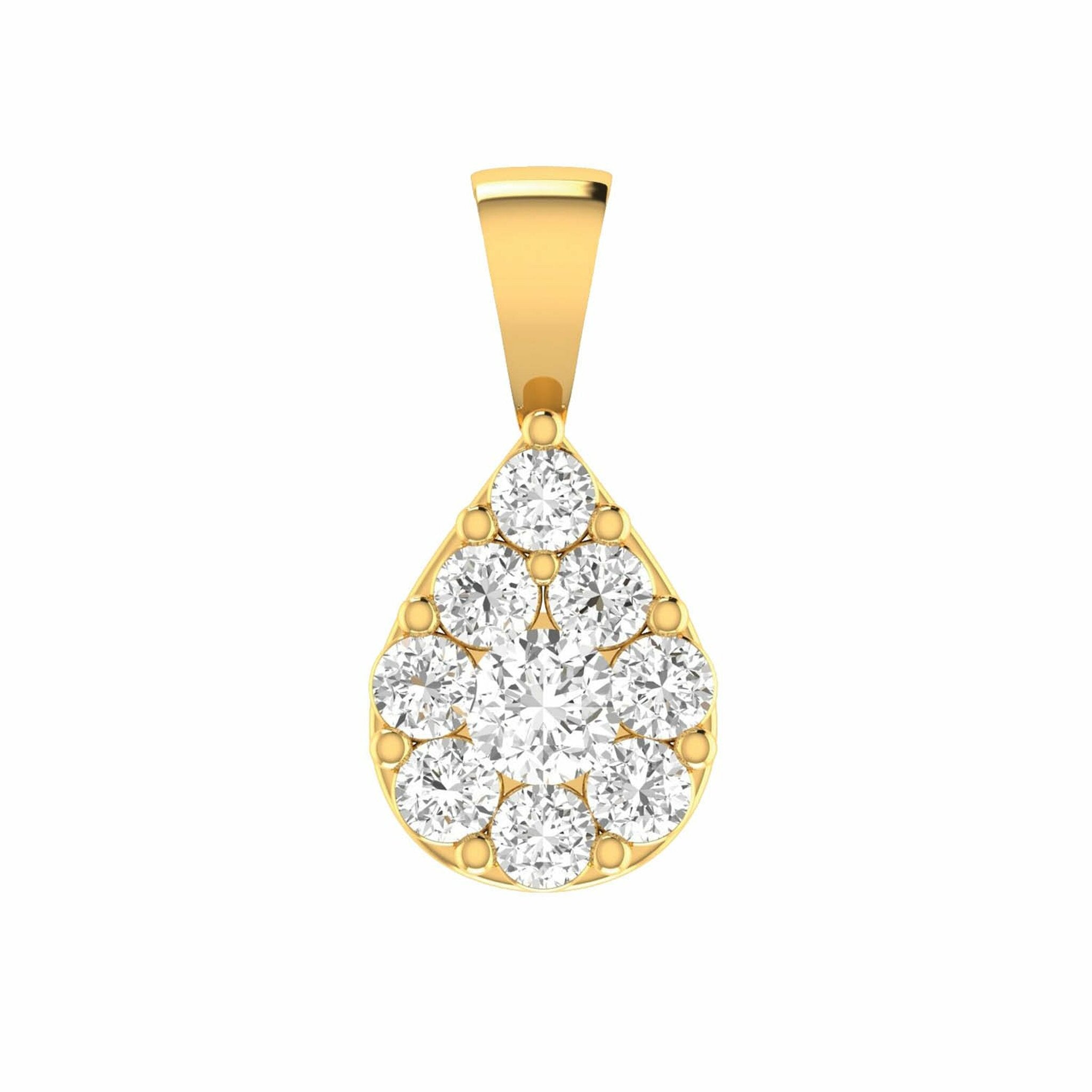 Teardrop Diamond Pendant With 0.50ct Diamonds In 9K Yellow Gold
