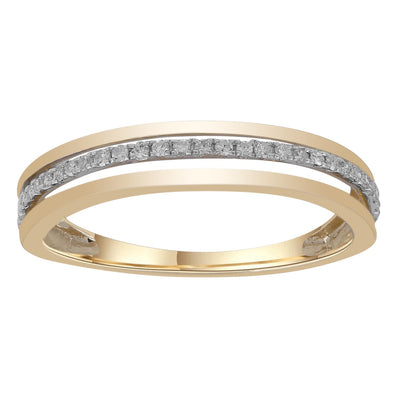 Band Ring with 0.1ct Diamonds in 9K Gold