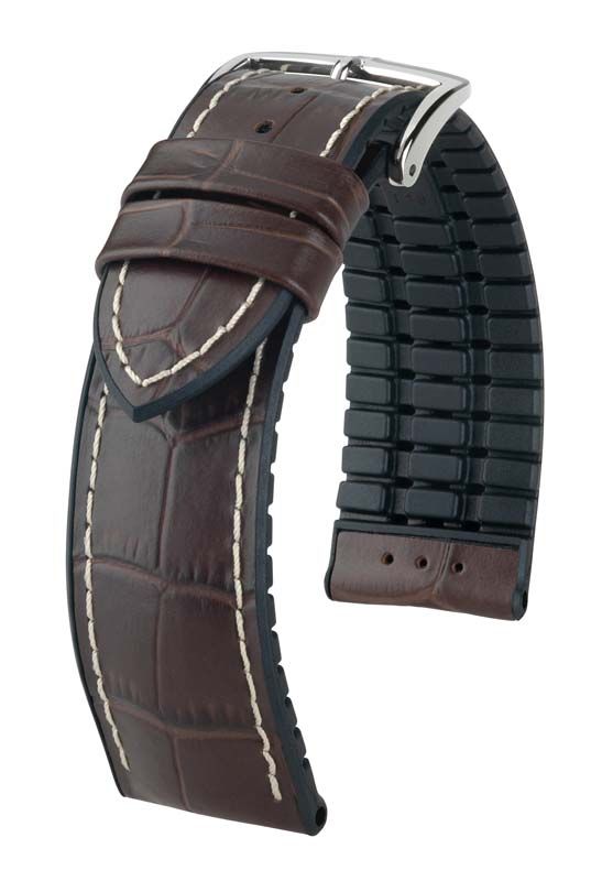 Hirsch George L Natural Brown and Black Leather Band