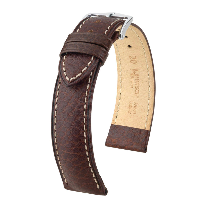 Hirsch Boston Medium Brown Silver Buckle Band