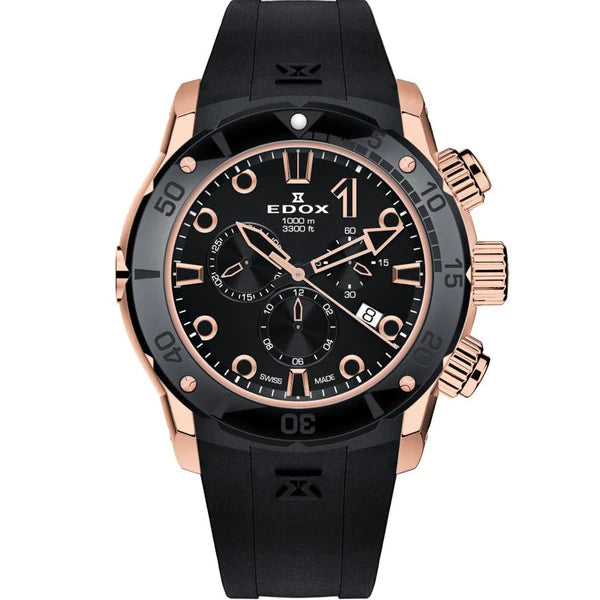 Edox CO-1 Chronograph Black Dial Men's Watch 1025037RNIR