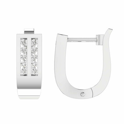 Diamond Huggie Earrings With 0.25ct Diamonds In 9K White Gold