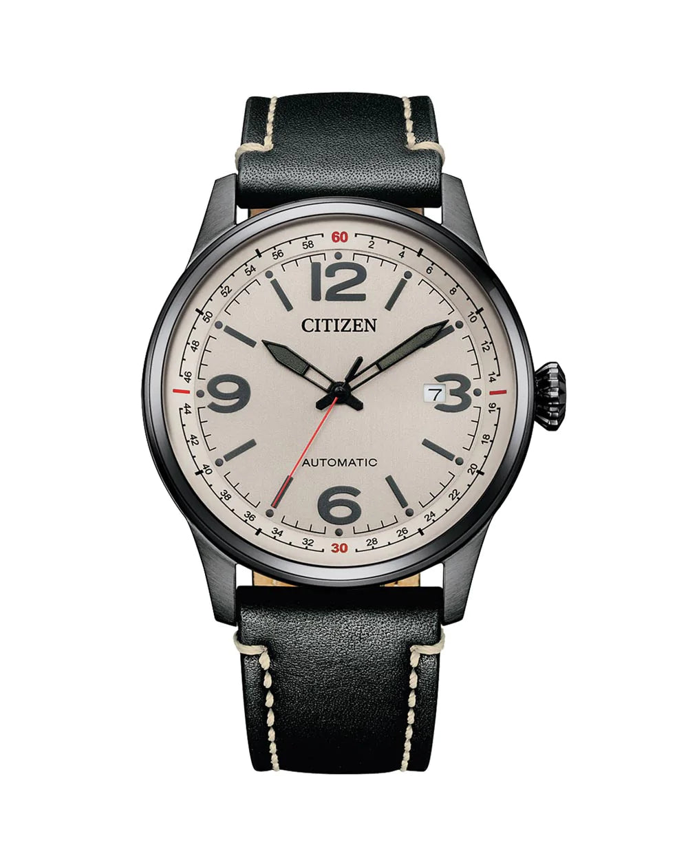 Citizen Automatic Leather Strap Ivory Dial Watch NJ0167-11A