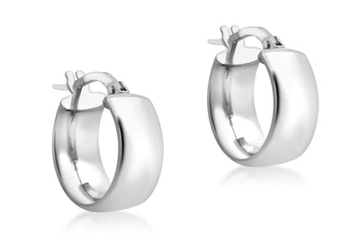 9K White Gold Hallow Hoop Earrings