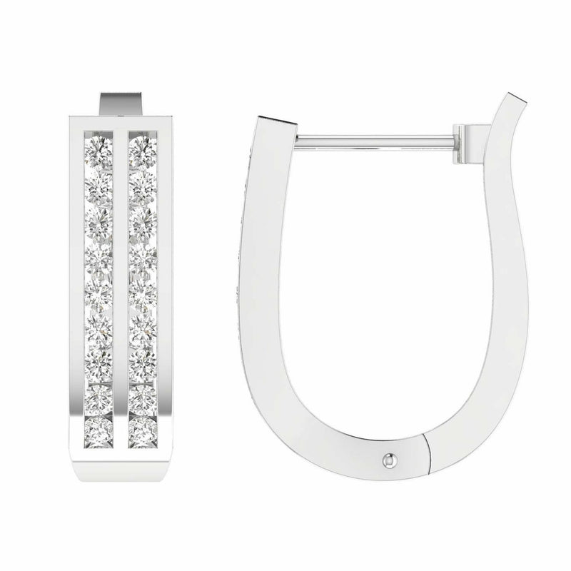 Diamond Huggie Earrings With 0.75ct Diamonds In 9K White Gold