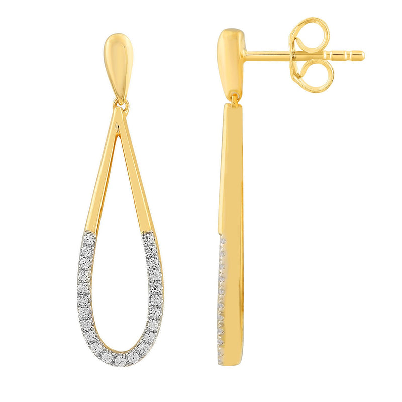 Diamond Fashion Earrings with 0.15CT Diamonds IN 9K Yellow Gold