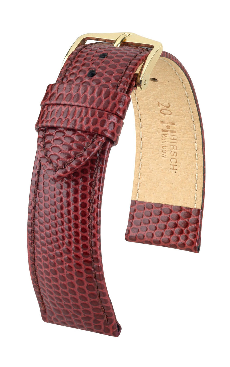 Hirsch Rainbow Medium Burgundy Leather Band