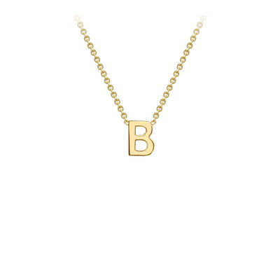 9K Yellow Gold Letter Initial Adjustable Necklace 38cm+5cm