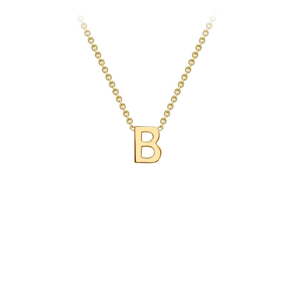 9K Yellow Gold Letter Initial Adjustable Necklace 38cm+5cm