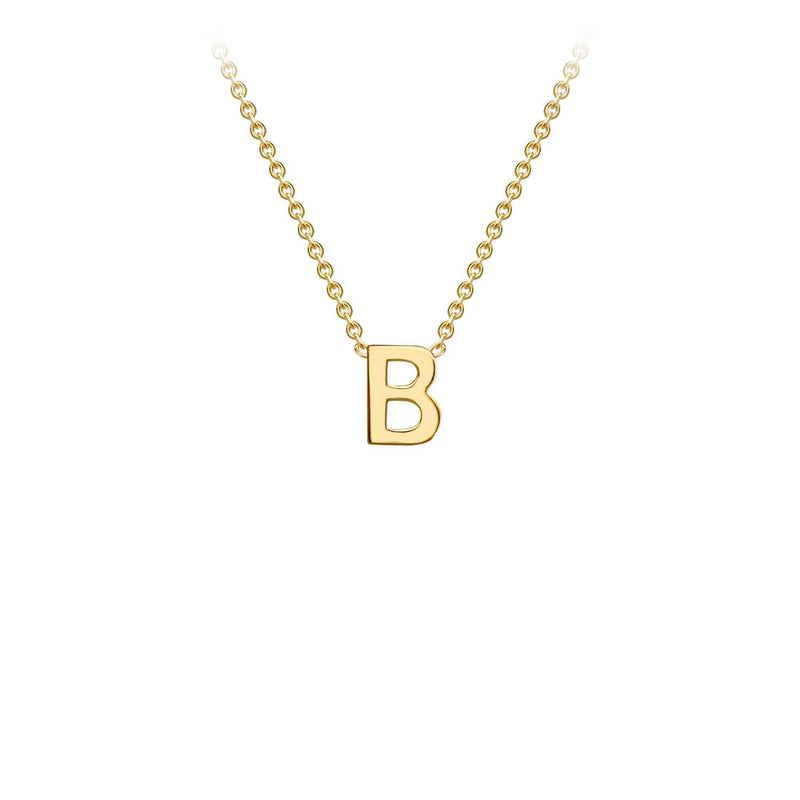 9K Yellow Gold Letter Initial Adjustable Necklace 38cm+5cm