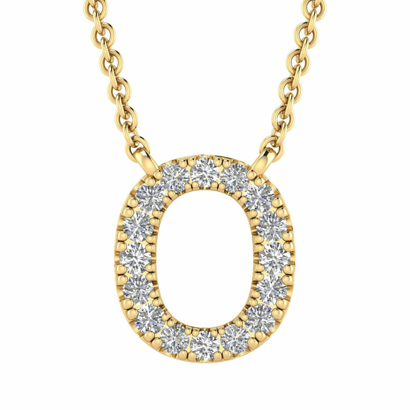 Initial Necklace With 0.06ct Diamonds In 9K Yellow Gold