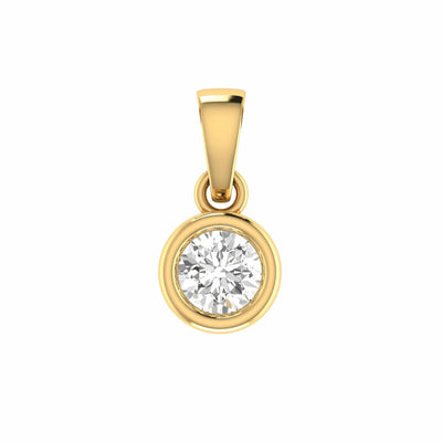 Diamond Solitaire Pendant With 0.14ct Diamonds In 9K Yellow Gold