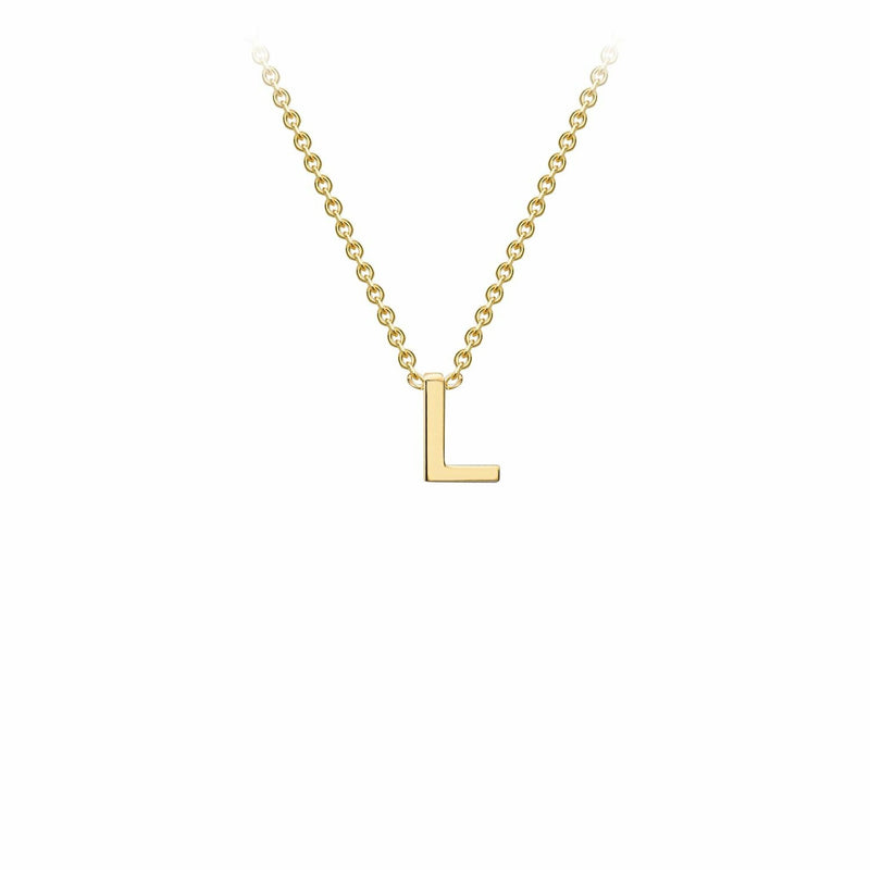 9K Yellow Gold Letter Initial Adjustable Necklace 38cm+5cm