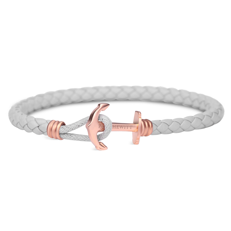 Paul Hewitt Phrep Lite Leather Rose Gold / Grey Bracelet - XS