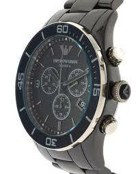 Armani Quartz Black Dial Ceramic Chronograph Ar1429 - Mens Watch