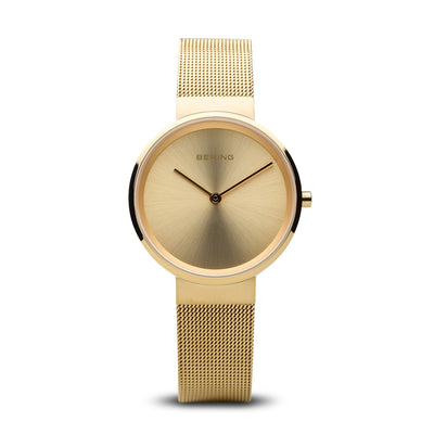 Bering Classic Brushed Gold 31mm Mesh Watch