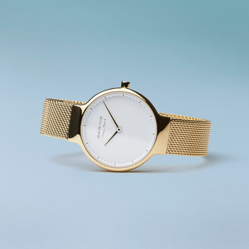 Bering Max René Polished Gold Mesh Watch