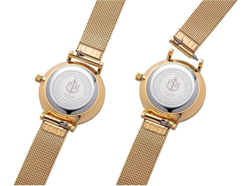 Paul Hewitt Modest Blue Lagoon Gold Mesh Watch