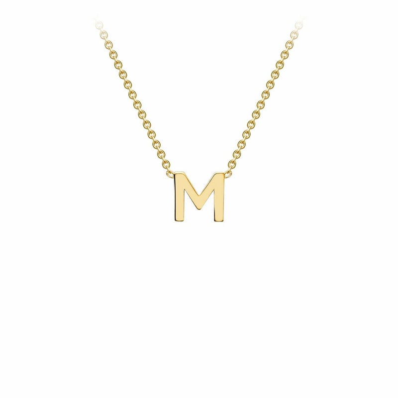 9K Yellow Gold Letter Initial Adjustable Necklace 38cm+5cm