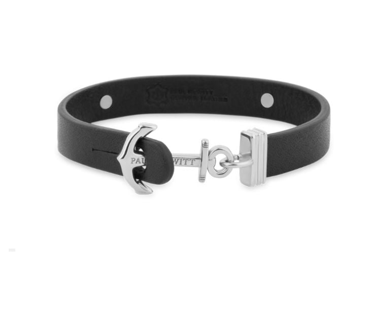 Paul Hewitt Signum Female Engraveable Silver / Black Bracelet - S