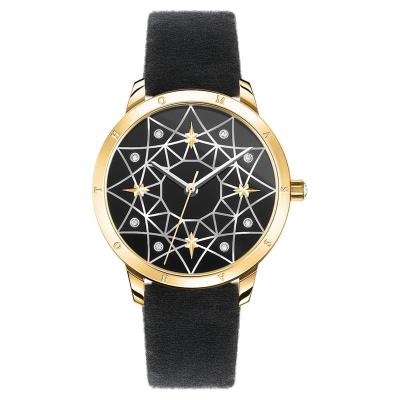 Thomas Sabo Cosmos Black and Gold Strap Womens Watch Set