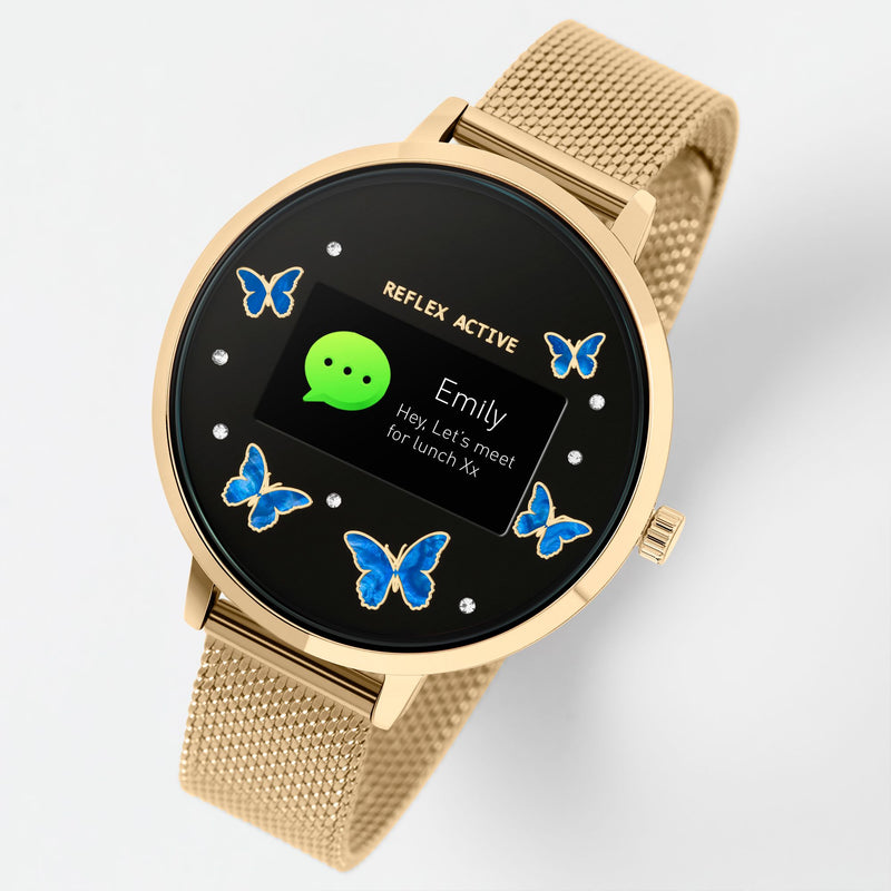 Reflex Active Series 3 Gold Butterfly Gold Smart Watch RA03-4070