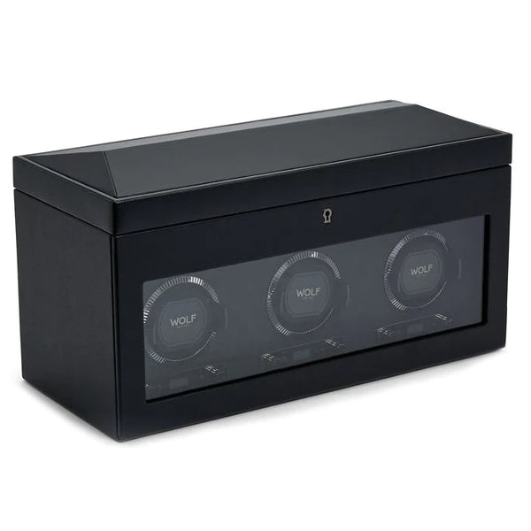 Wolf British Racing Triple Watch Winder with Storage