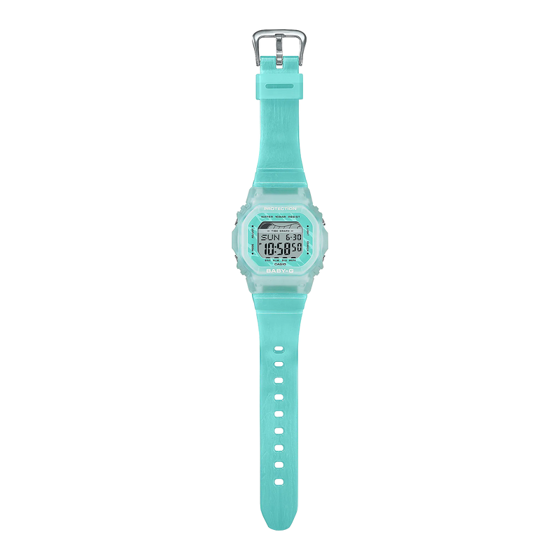 Baby-G Glide Digital Blue Green Resin Band Watch BLX565S-2D