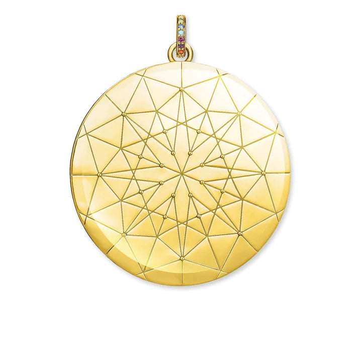 Wheel Of Fortune Yellow Gold Plated Pendant