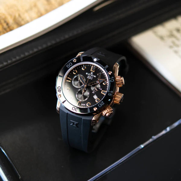 Edox CO-1 Chronograph Black Dial Men's Watch 1025037RNIR