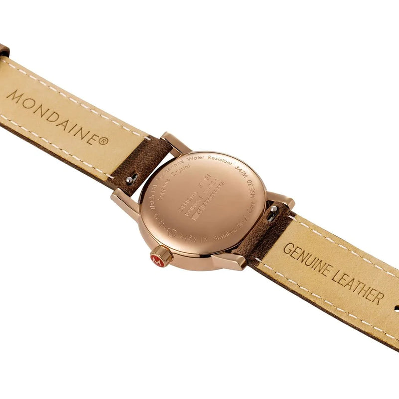 Mondaine Official EVO2 Rose Gold Toned and Brown Watch