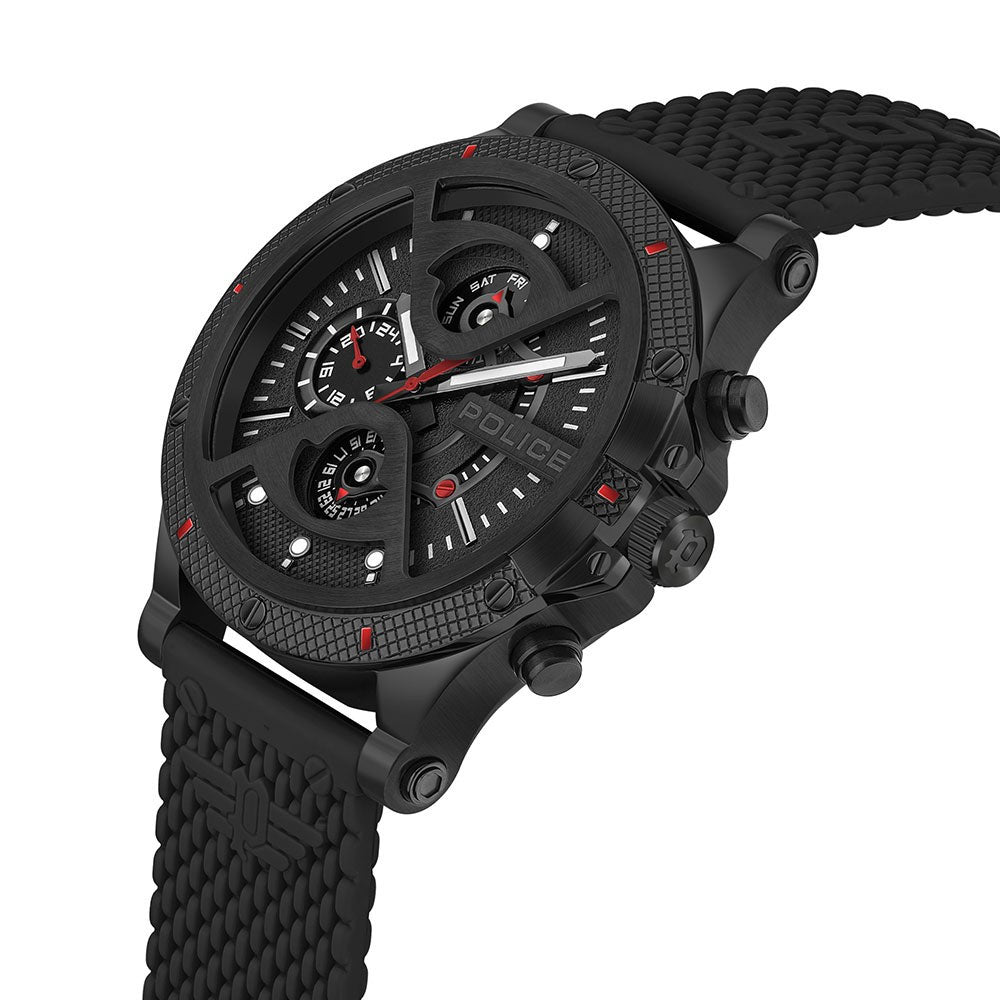 Police Surigao Black Silicon Strap Watch PEWJQ2110551